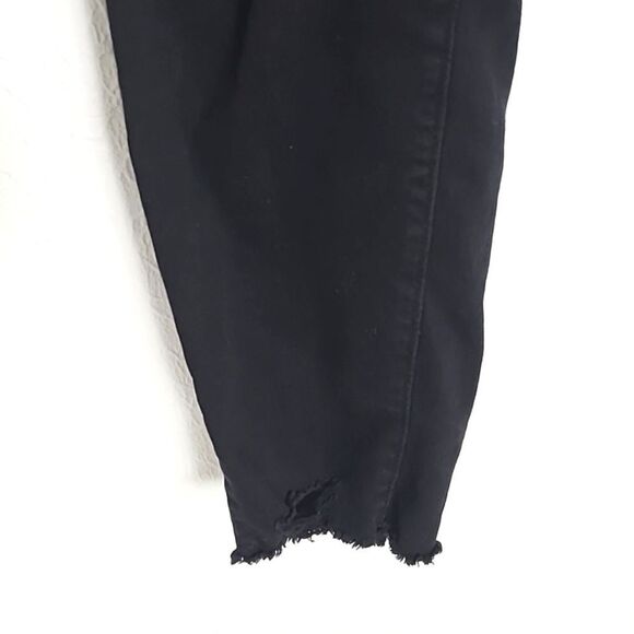 Blue Savvy Black Ripped Straight Leg Jeans, Fringe Hem, Size 20 - Picture 5 of 10